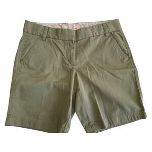 J.Crew Cotton Casual Olive Green Broken-In Chino Shorts Summer Everyday size 6